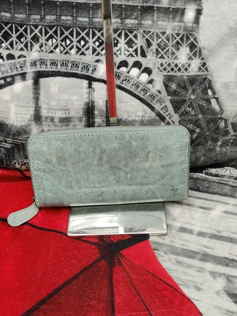 Frye Melissa Sage Green Leather Wallet